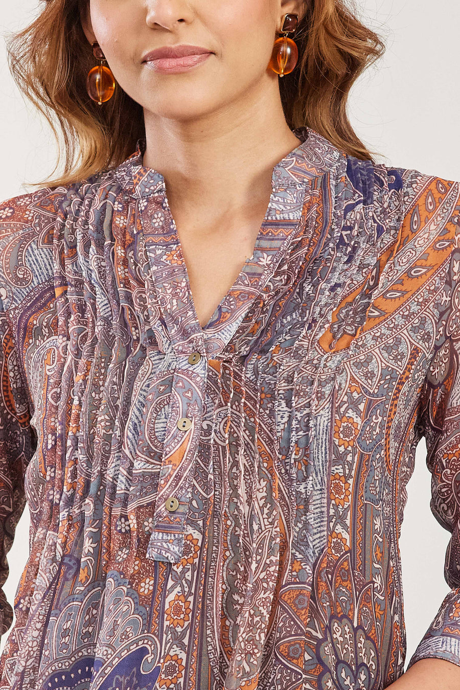 Brown Paisley Printed Straight Kurta - image 2