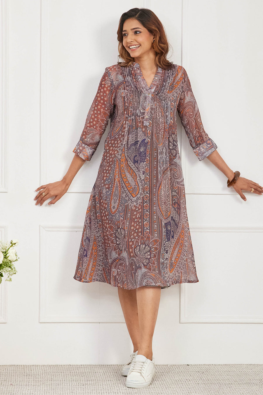 Brown Paisley Printed Straight Kurta - image 8