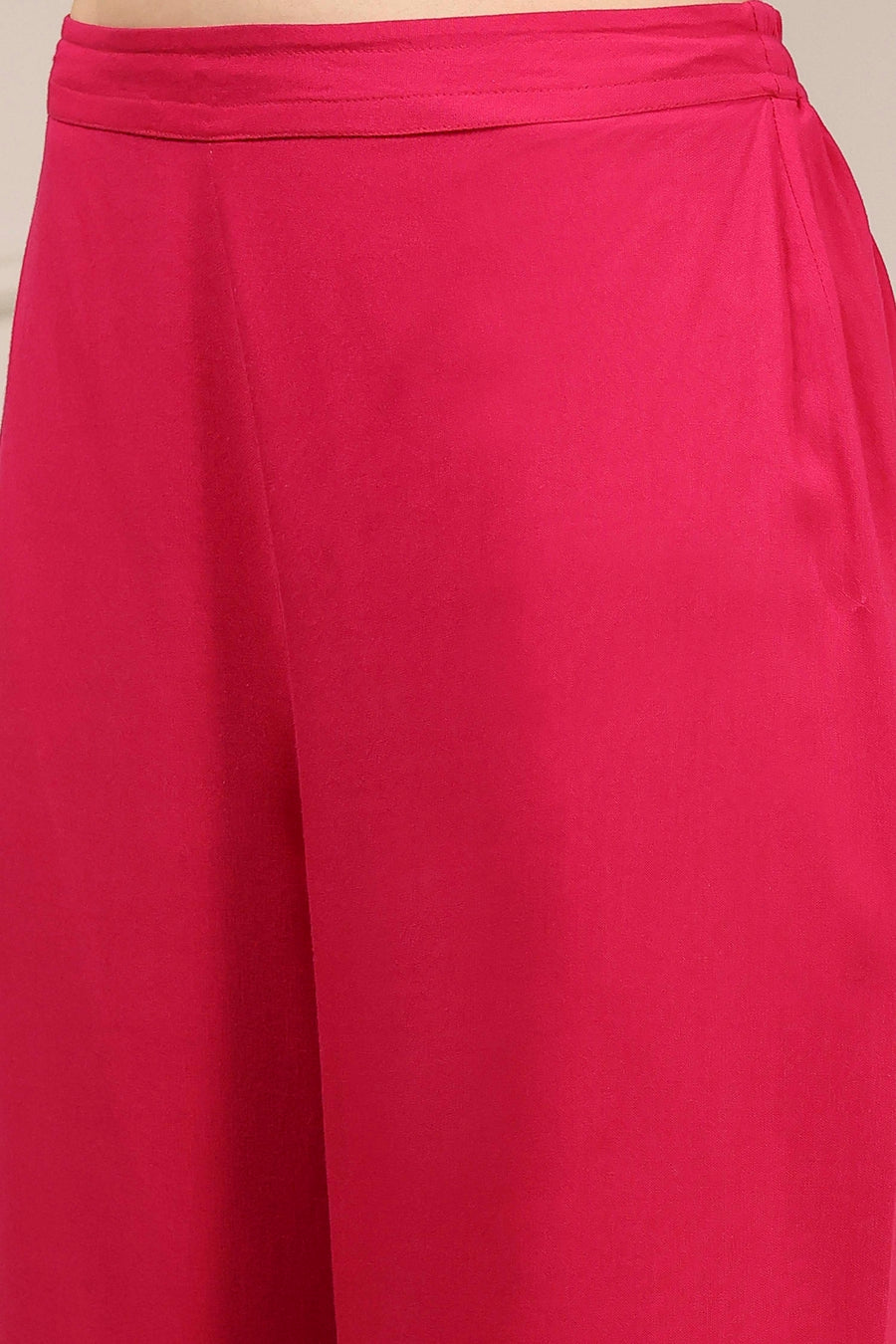 Fuchsia Cotton Solid Straight Kurta - image 3