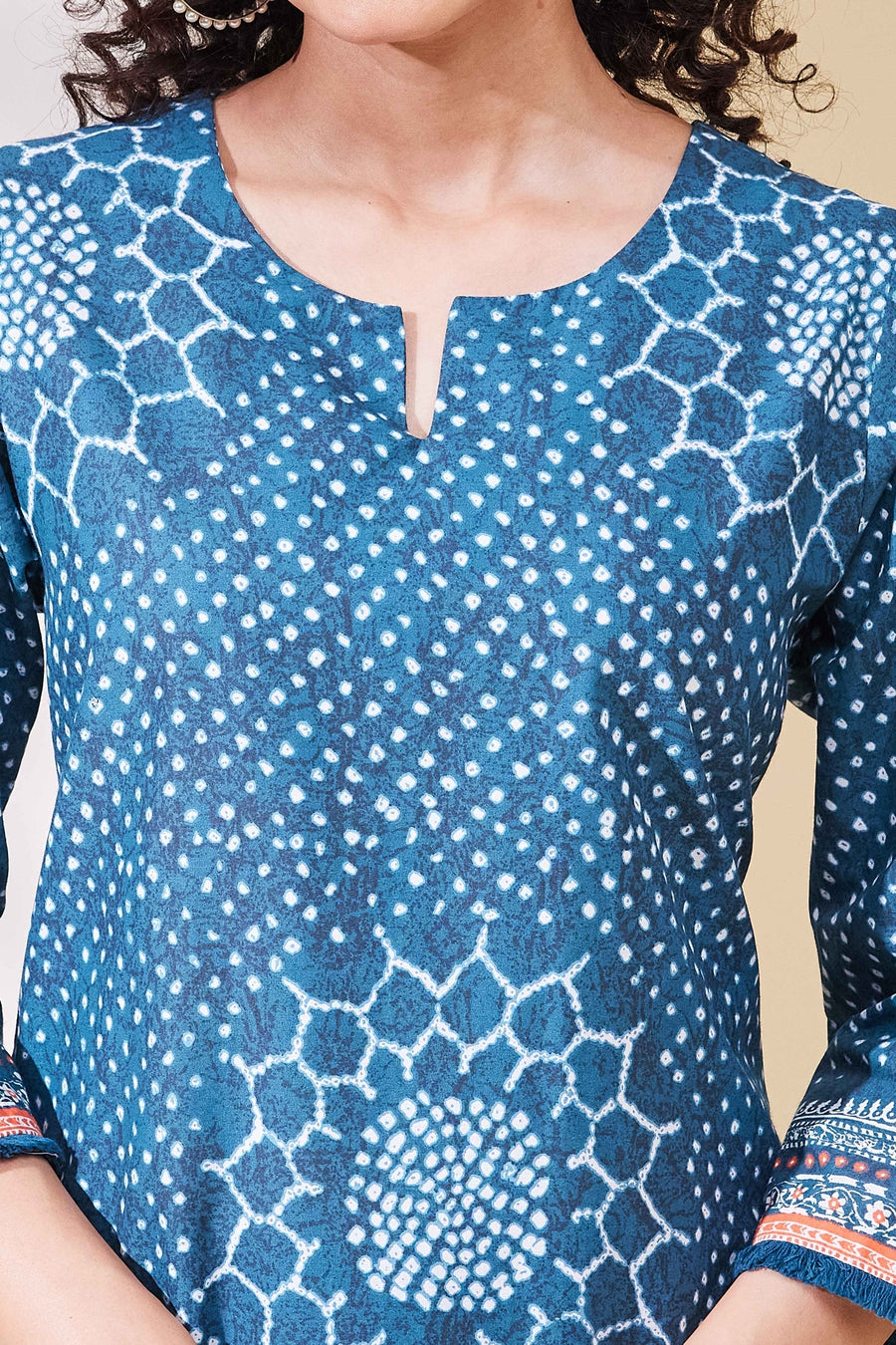 Teal Cotton Straight Kurta - image 2