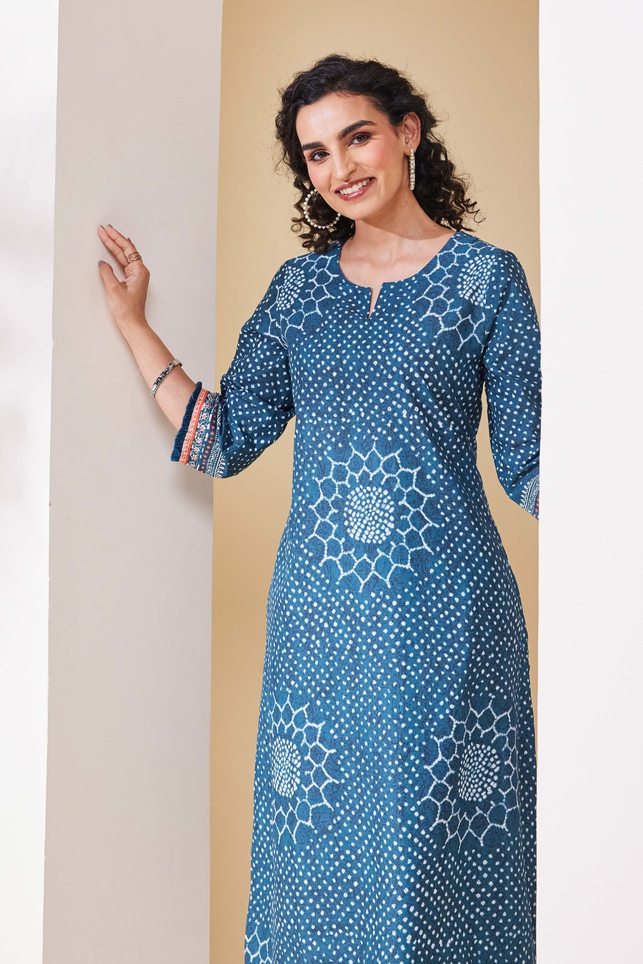 Teal Cotton Straight Kurta - image 7
