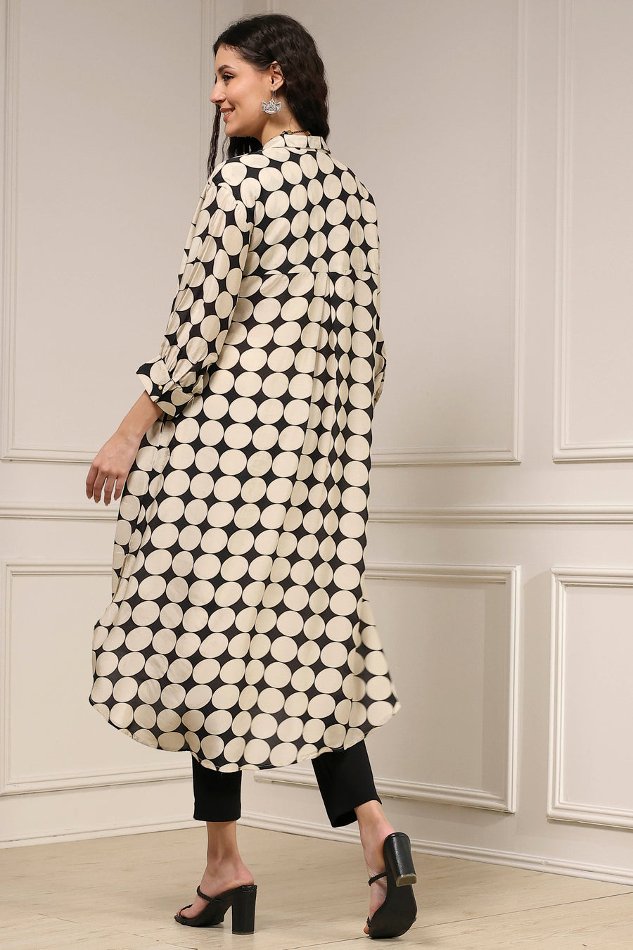 Ivory Printed A-Line Kurta - image 4