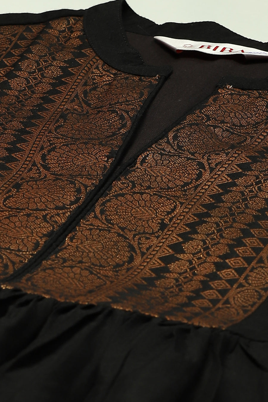 Black Yarn-Dyed Flared Kurta - image 2